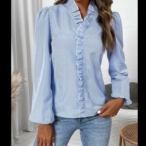 Blue Striped Women's Top